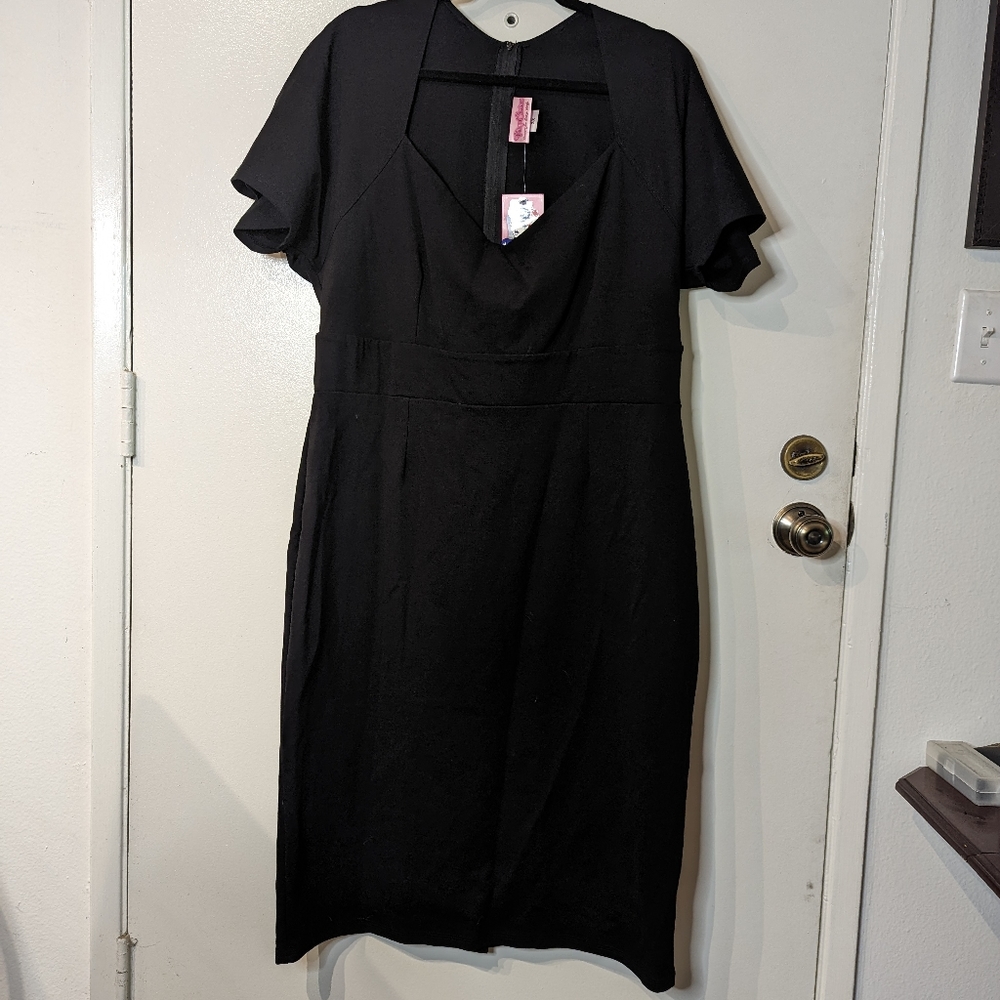 Pinup Girl Couture Draped Sleeve Caplet Wiggle Dress 3XL NWT Pinup Girl Clothing